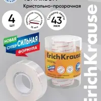 Клейкая лента ErichKrause Crystal, 18 мм &times; 33 м, повышенная прозрачность
