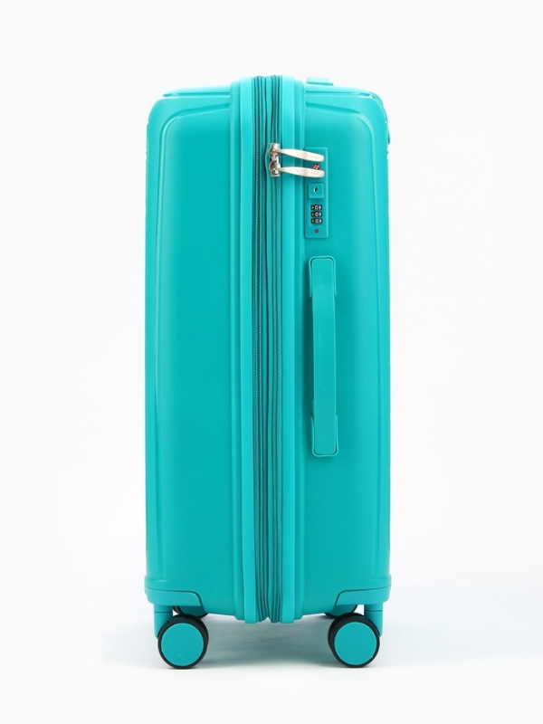 Чемодан 24 Чемодан 24", PP, 43*26*66, отд на молнии, код замок, 4 колеса, зеленый