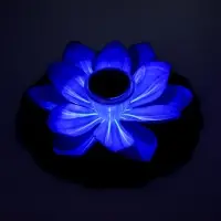 Садовый светильник для водоемов 28 х 28 х 9 см на солнечной бат-е "Лотос" фиол-ый N010