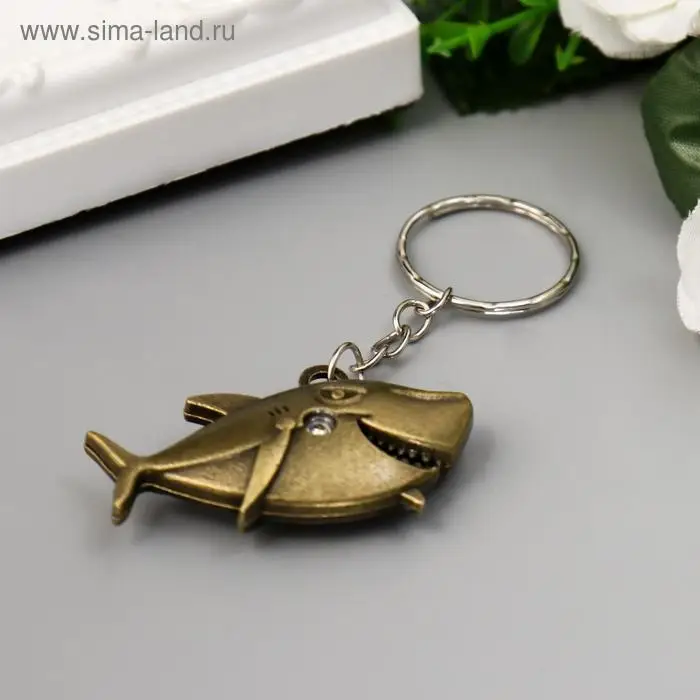 Брелок для ключей на кольце &laquo;Акула&raquo;, металл, 2.7&times;4.7 см, МИКС