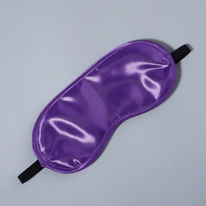 Маска для сна, сатиновая, резинка одинарная, 19×8.5 см, фиолетовая