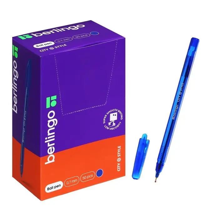 Ручка шариковая 0.7 мм, City Style, чернила синие