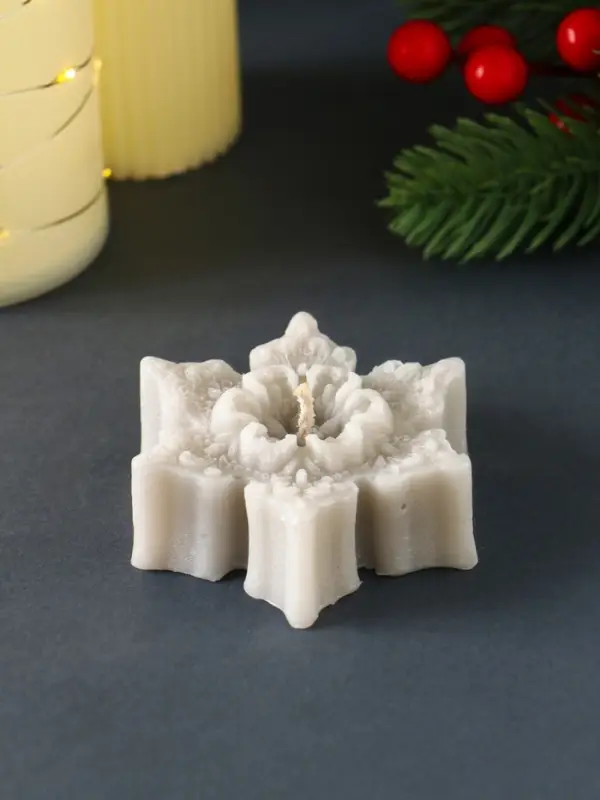 Свеча "Звездочка ажурная" 75х70х25 мм, серебро