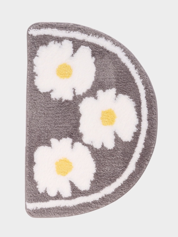 Коврик Доляна Daisies, 40×60 см, микрофибра, серый Коврик Доляна Daisies, 40×60 см, микрофибра, серый