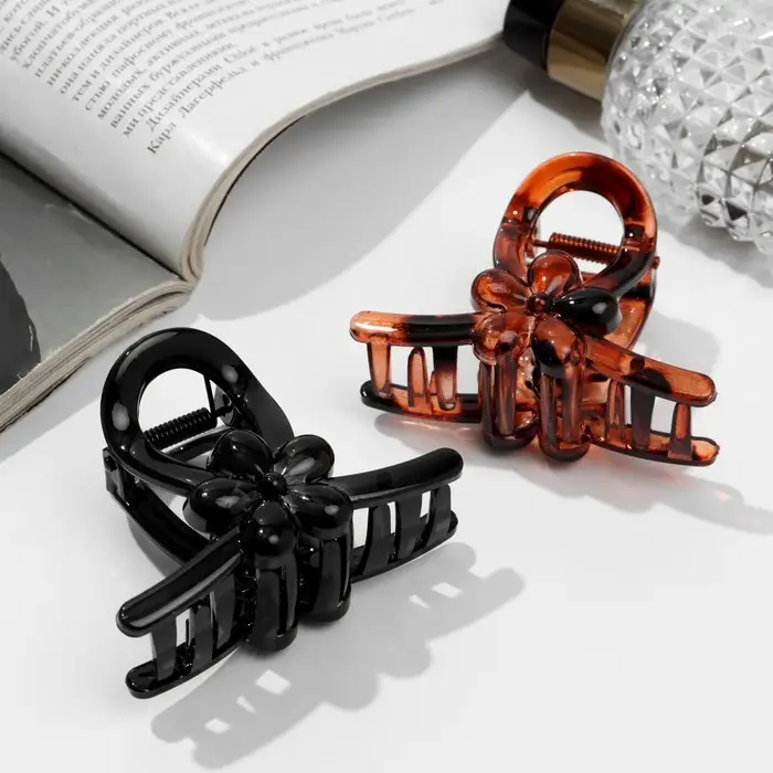 Крабик для волос «Глянец», цветок петля, 7 см, МИКС Крабик для волос «Глянец», цветок петля, 7 см, МИКС