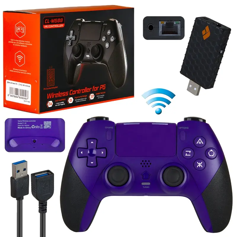 *Джойстик PS4 (PS5) 2.4G Wireless фиолетовый (40шт/кор) *Джойстик PS4 (PS5) 2.4G Wireless фиолетовый (40шт/кор)