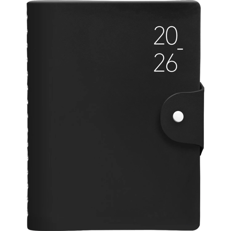 Ежедневник датированный 2026 IF 14х20см 160л, на спир, Basic I1751emb/black