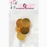 Основа для броши/значка круглая, (набор 5 шт.), площадка 2 см, цвет золото