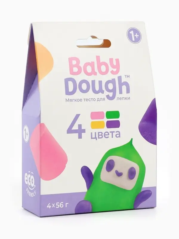 Тесто BabyDough 4 шт в коробке зеленый щипок №3