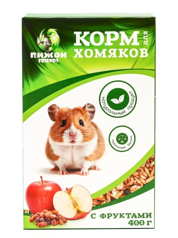 Корм &laquo;Пижон&raquo; для хомяков, с фруктами, 400 г