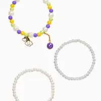 Браслет детский «Выбражулька», 3 шт. набор, радуга с подвеской, жемчуг, цветной Браслет детский «Выбражулька», 3 шт. набор, радуга с подвеской, жемчуг, цветной