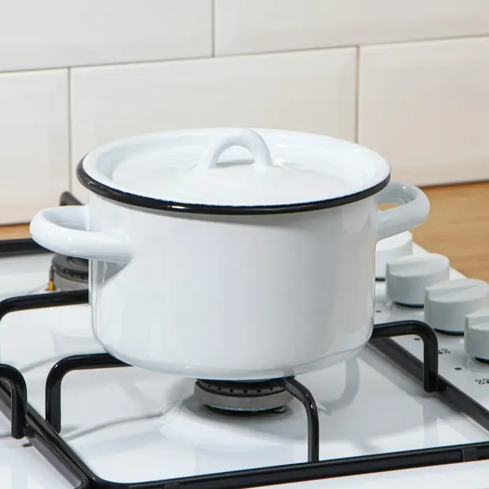 Кастрюля эмалированная, 1.5 л, d=15 см, цилиндрическая, цвет МИКС