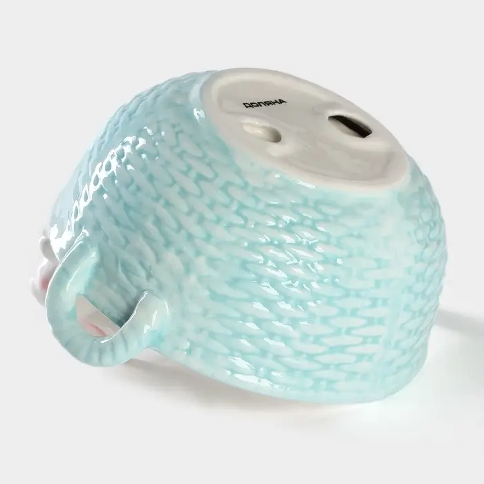 Конфетница Доляна &laquo;Зайка&raquo;, 19.5&times;16.5&times;12.5 см, доломит, голубая