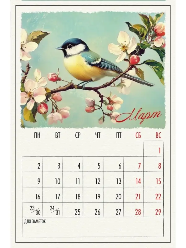 Календарь 2026 на ригеле «Винтаж» Календарь 2026 на ригеле «Винтаж»