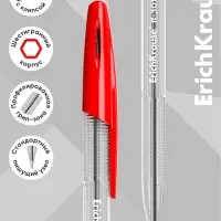 Набор шариковых ручек ErichKrause R=301 Classic Stick, 4 цвета, узел 1 мм, прозрачный корпус