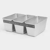 Форма для хлеба KUKMARA, 2.1 л, 22.5&times;11.5&times;12.2 см, Л-7, 3-х секционная, литой алюминий
