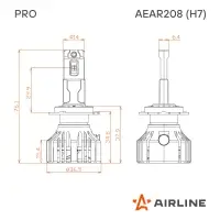 Лампа светодиод. H7 PRO, 50Вт, 9200Лм (4600Лм x 2), 3000К, 12/24В, кмпл. 2 шт.