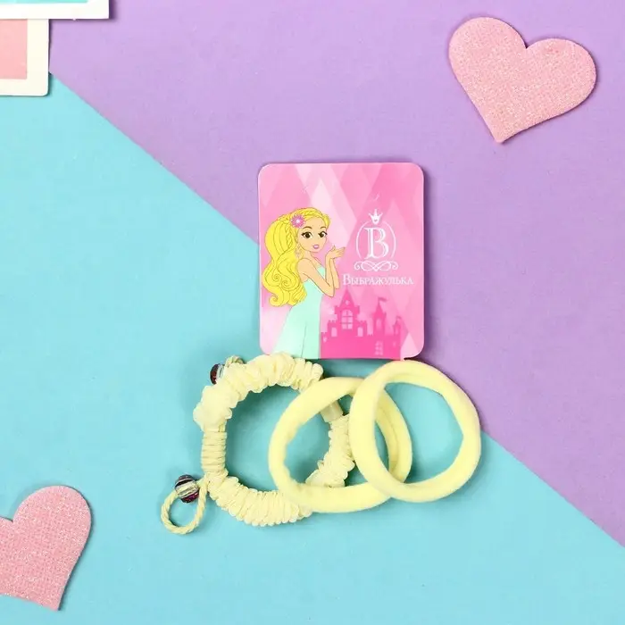 Резинка для волос «Милена», петельки жатка, 4 см, набор 3 шт., МИКС Резинка для волос «Милена», петельки жатка, 4 см, набор 3 шт., МИКС