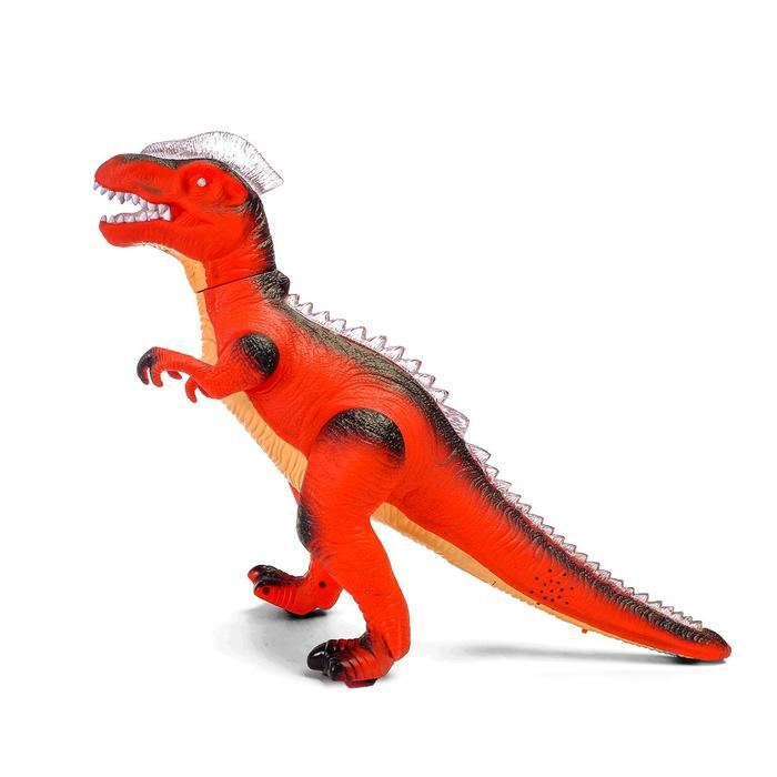 Динозавр радиоуправляемый «T-Rex», световые и звуковые эффекты, работает от батареек, цвет красный Динозавр радиоуправляемый «T-Rex», световые и звуковые эффекты, работает от батареек, цвет красный
