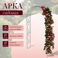 Арка садовая, 240&times;120&times;30 см, для вьющихся растений, металлическая, зелёная, &laquo;Узор-2&raquo;