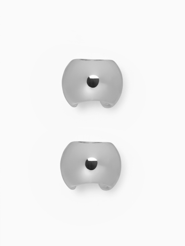 Серьги «Каффы» набор 2 шт, объёмные, цвет серебро