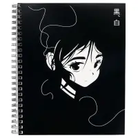 Компл тетр из 3шт 96л кл на гребне Аниме.ч/б Девочка, обл мел карт, офсет (10296901)