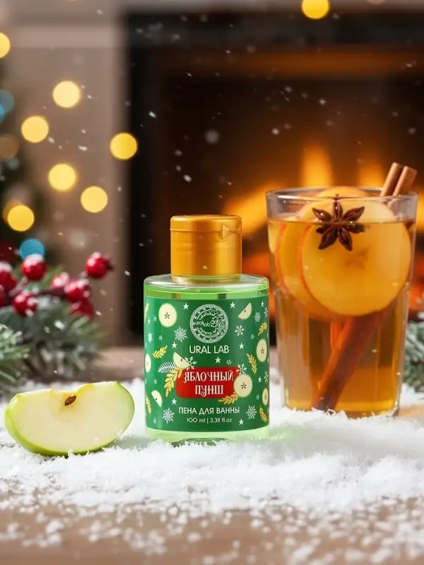 Пена для ванны, аромат яблочного пунша, 100 мл, URAL LAB