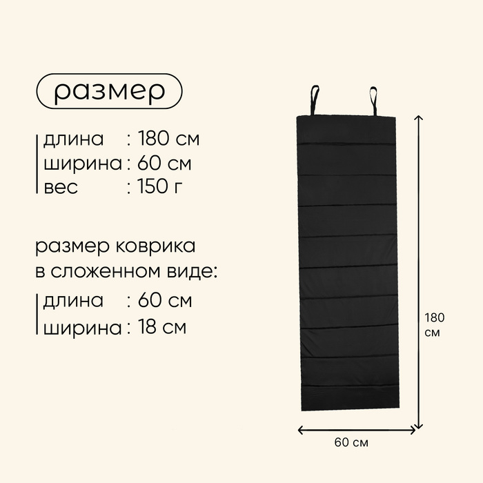 Коврик туристический maclay, складной, 180х60х1 см, цвет МИКС Коврик туристический maclay, складной, 180х60х1 см, цвет МИКС