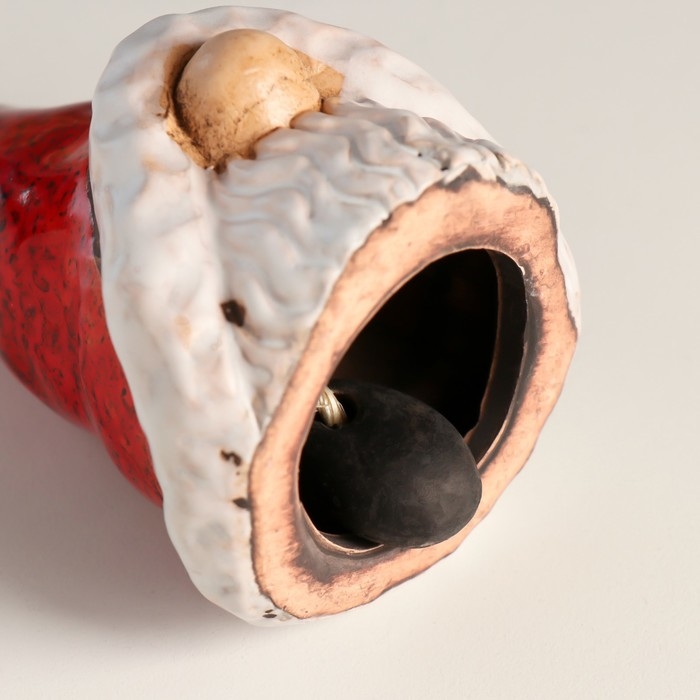 Колокольчик керамика  Колокольчик керамика "Дедушка Мороз в большом колпаке" 6,5х6,5х10,5 см