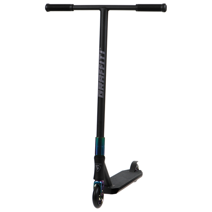 Самокат трюковой GRAFFITI Electric 24, колёса PU 100 мм, SCS компрессия, ABEC 9 Chrome, цвет черный Самокат трюковой GRAFFITI Electric 24, колёса PU 100 мм, SCS компрессия, ABEC 9 Chrome, цвет черный