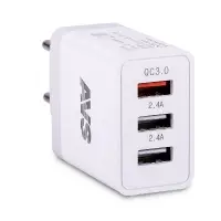 USB сетевое зарядное устройство AVS 3 порта UT-730 (QC 3.0, 3A)