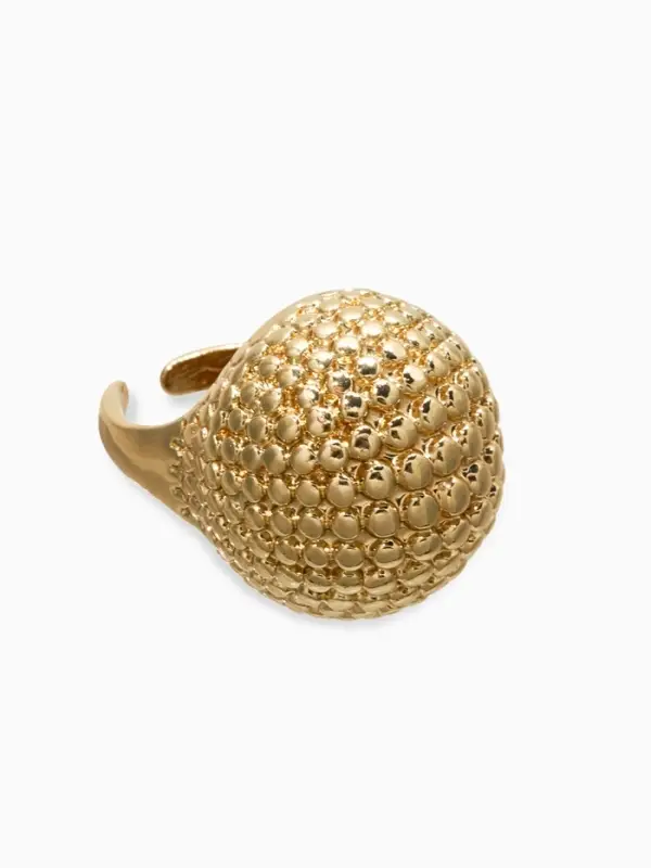 Кольцо металл &laquo;Шар сетка&raquo;, цвет золото, безразмерное