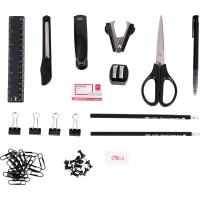 Набор настольный Deli E38250A 15 предметов черный вращающийся