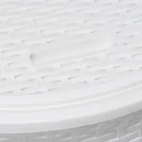 Корзина для белья угловая с крышкой &laquo;Ротанг&raquo;, 60 л, 40.5&times;40.5&times;57 см, белая