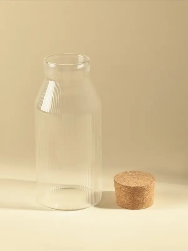 Графин SL Home Cork, 900 мл, 9&times;9&times;22 см, с пробковой крышкой, стекло, прозрачный
