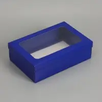 Коробка складная &laquo;Синяя&raquo;, с окном  30 х  20 х 9 см