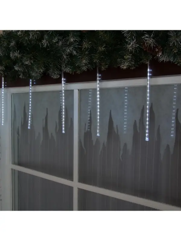 Гирлянда &laquo;Сосулька&raquo; тающая 0.3 м, IP44, прозрачная нить, 18 LED, 12 В, переливы, свечение белое