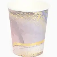 Набор посуды для праздника на 20 персон, мрамор розовый (тарелки 23 см, стакан 250 мл)