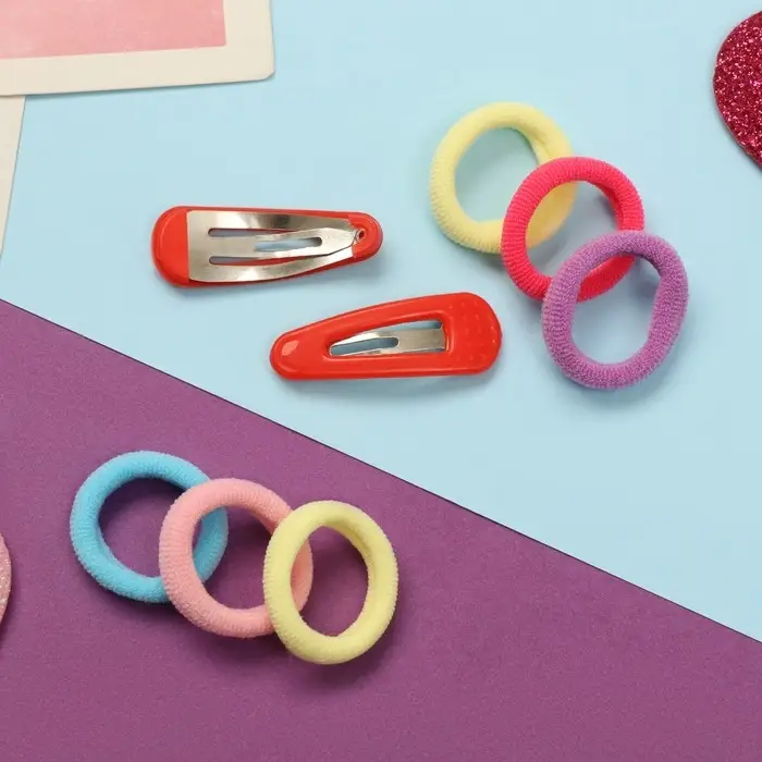 Набор для волос Набор для волос "Карамель" (10 резинок 1,5 см, 2 невидимки 3 см) классика, красный