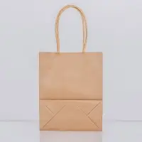 Пакет крафт без печати, круглая ручка, 15&times;11&times;6 см, 120 г