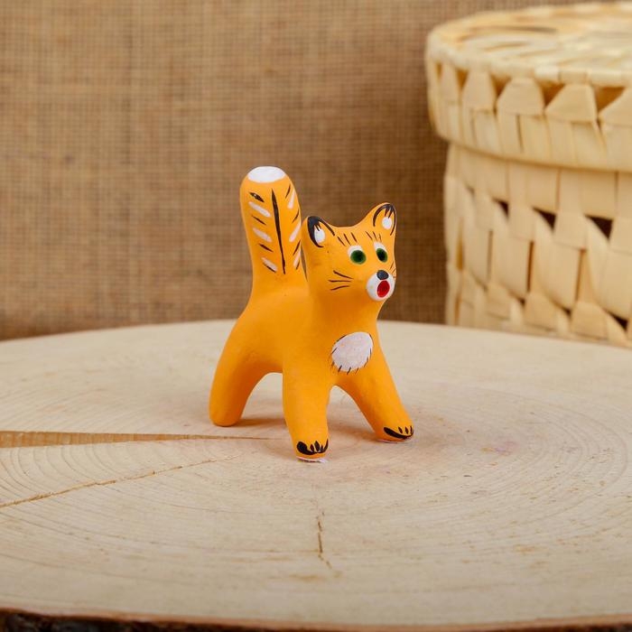 Сувенир «Котик», рыжий, 3,5×4×5,5 см, каргопольская игрушка, микс Сувенир «Котик», рыжий, 3,5×4×5,5 см, каргопольская игрушка, микс