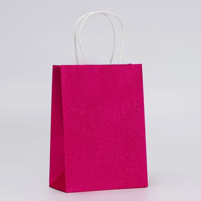 Пакет подарочный бумажный с глиттером розовый, 15×8×21 см Пакет подарочный бумажный с глиттером розовый, 15×8×21 см