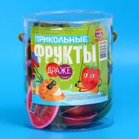 Драже "Прикольные фрукты"с хрустящей начинкой сахарное ассорти, 12г.