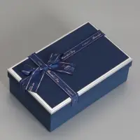 Набор подарочных коробок 3 в 1 прямоугольные с бантом, ночной синий, 23&times;16&times;9.5; 21&times;14&times;8; 19&times;12&times;6.5 см