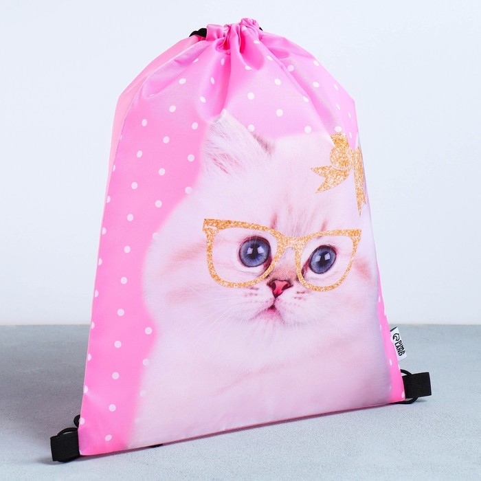 Мешок для обуви «Милый котёнок»  болоньевый материал, 30 х 40 см Мешок для обуви «Милый котёнок»  болоньевый материал, 30 х 40 см