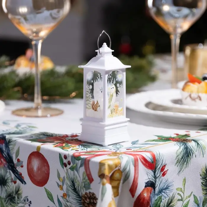 Светодиодная фигура «Белый фонарь с совой» 5 × 12 × 5 см, пластик, батарейки AG13х3 (в комплекте), свечение тёплое белое