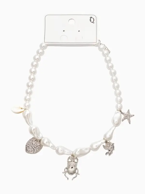 Бусы "Жемчуг" скоробей, 40+уудл. №10, цвет белый в серебре