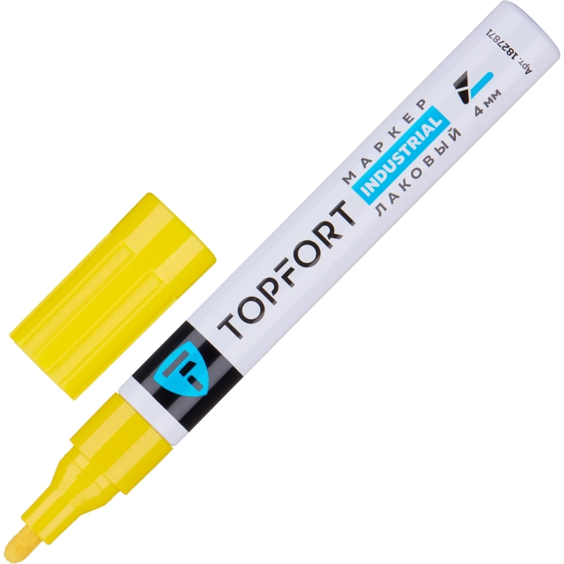 Маркер лаковый Topfort Industrial 4 мм желтый
