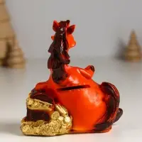 Копилка "Лошадь с сундуком монет" 12,5х11х7,5 см, коричневый