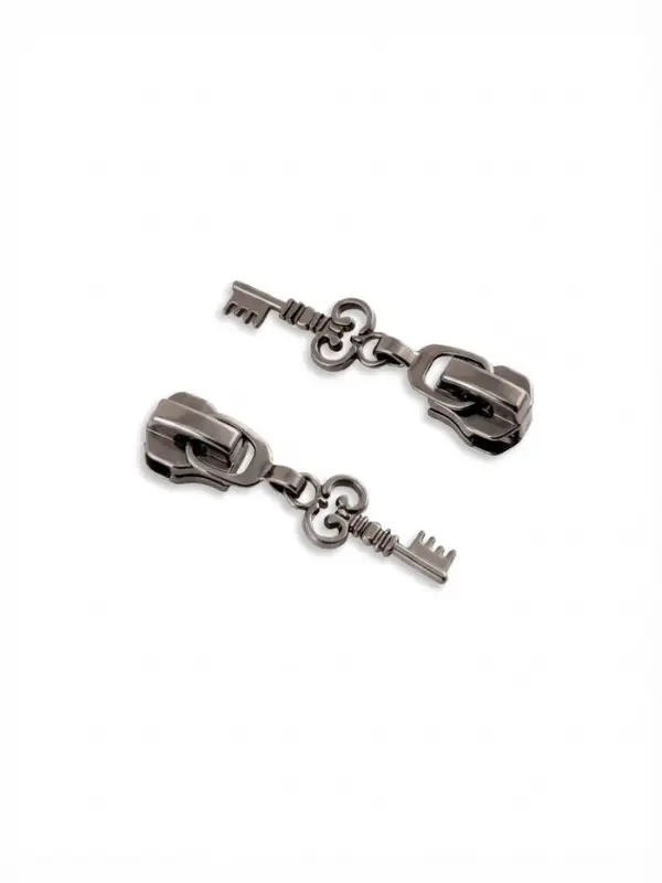 Бегунок для металлической молнии, №5, &laquo;Ключ&raquo;, 10 шт., цвет чёрный никель